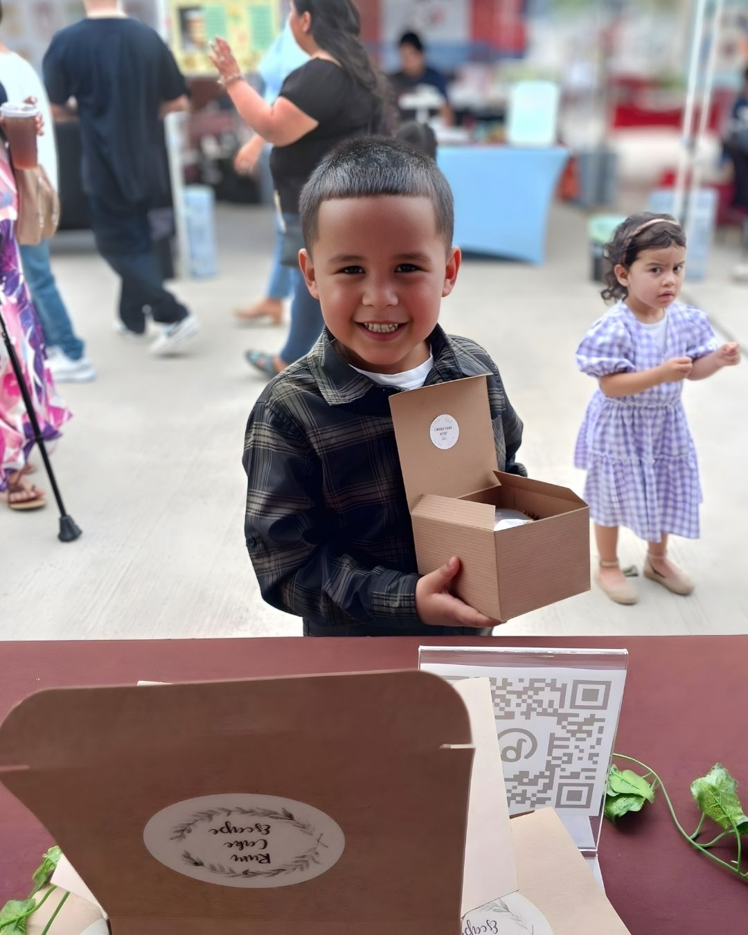 Customers enjoy rum cakes