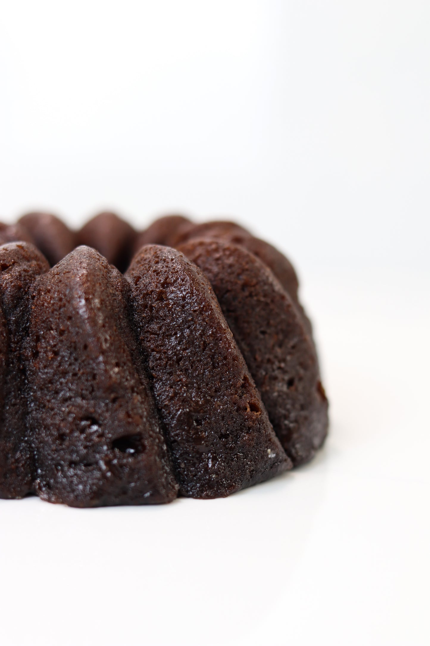 Blissful Chocolate Rum Cake on a white background